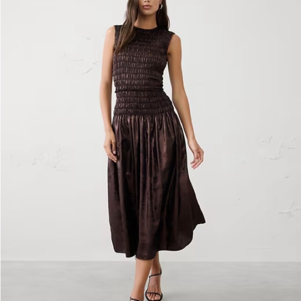 Metallic Maxi Fit-and-Flare Dress